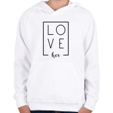 PRINTFASHION LOVE her páros 1 - Gyerek kapucnis pulóver - Fehér gyerek pulóver, kardigán