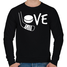 PRINTFASHION Love hockey - Férfi pulóver - Fekete