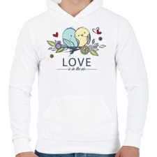 PRINTFASHION Love is in the air - Férfi kapucnis pulóver - Fehér férfi pulóver, kardigán