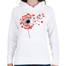 PRINTFASHION Love is in the air - Női kapucnis pulóver - Fehér