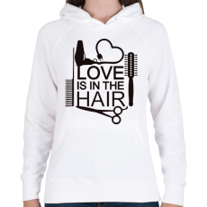 PRINTFASHION Love is in the HAIR - Női kapucnis pulóver - Fehér