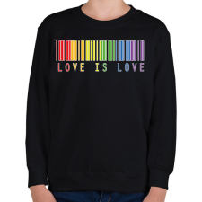 PRINTFASHION Love is love - Gyerek pulóver - Fekete gyerek pulóver, kardigán