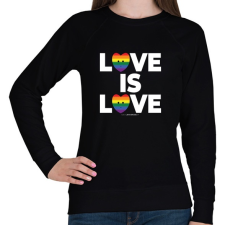 PRINTFASHION LOVE IS LOVE - humanista - LMBT / LMBTQI (127) - Női pulóver - Fekete női pulóver, kardigán