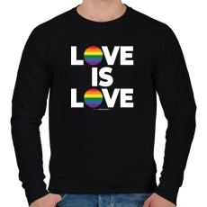 PRINTFASHION LOVE IS LOVE - humanista - LMBT / LMBTQI (128) - Férfi pulóver - Fekete