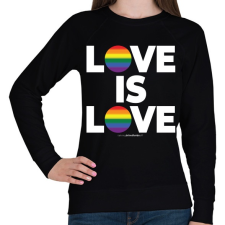 PRINTFASHION LOVE IS LOVE - humanista - LMBT / LMBTQI (128) - Női pulóver - Fekete női pulóver, kardigán