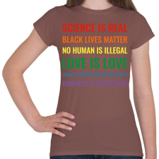 PRINTFASHION Love is LOVE - Női póló - Mogyoróbarna női póló