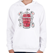 PRINTFASHION Love ital - Gyerek kapucnis pulóver - Fehér gyerek pulóver, kardigán