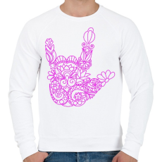 PRINTFASHION Love jel - Férfi pulóver - Fehér