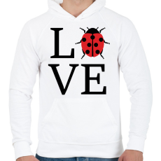 PRINTFASHION Love katicabogár - Férfi kapucnis pulóver - Fehér
