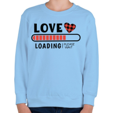 PRINTFASHION Love loading - Gyerek pulóver - Világoskék