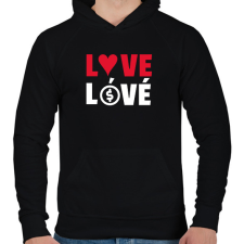 PRINTFASHION LOVE LÓVÉ 4 - Férfi kapucnis pulóver - Fekete férfi pulóver, kardigán