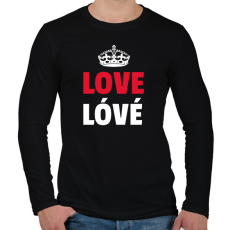 PRINTFASHION LOVE LÓVÉ 5 - Férfi hosszú ujjú póló - Fekete