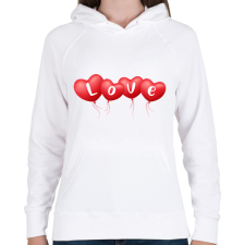 PRINTFASHION Love lufik - Női kapucnis pulóver - Fehér női pulóver, kardigán