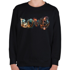 PRINTFASHION LOVE - Magic fonts - Varázslatos betűkkel írt szerelmes felirat - Gyerek pulóver - Fekete