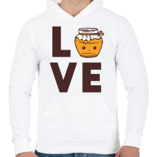 PRINTFASHION Love - Méhész - Férfi kapucnis pulóver - Fehér férfi pulóver, kardigán