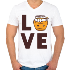 PRINTFASHION Love - Méhész - Férfi V-nyakú póló - Fehér férfi pulóver, kardigán
