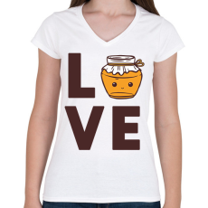 PRINTFASHION Love - Méhész - Női V-nyakú póló - Fehér