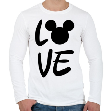 PRINTFASHION Love Mickey - Férfi hosszú ujjú póló - Fehér