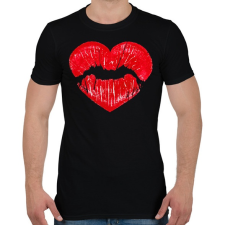PRINTFASHION Love Mouth Kiss - Férfi póló - Fekete férfi póló