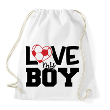PRINTFASHION Love my boy - Sportzsák, Tornazsák - Fehér tornazsák