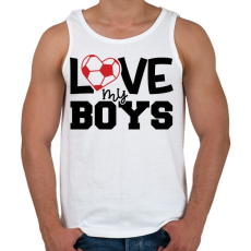 PRINTFASHION Love my boys - Férfi atléta - Fehér