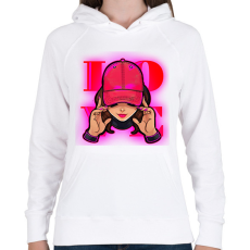 PRINTFASHION Love  - Női kapucnis pulóver - Fehér