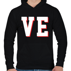 PRINTFASHION Love páros póló szerelmeseknek - Férfi kapucnis pulóver - Fekete