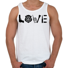 PRINTFASHION Love Police - Férfi atléta - Fehér