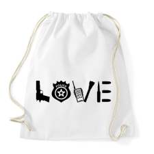 PRINTFASHION Love Police - Sportzsák, Tornazsák - Fehér tornazsák