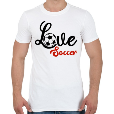 PRINTFASHION Love Soccer - Férfi póló - Fehér