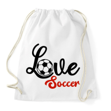 PRINTFASHION Love Soccer - Sportzsák, Tornazsák - Fehér tornazsák