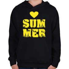 PRINTFASHION Love summer - Gyerek kapucnis pulóver - Fekete gyerek pulóver, kardigán