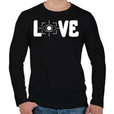 PRINTFASHION Love szemvizsgálat  - Férfi hosszú ujjú póló - Fekete