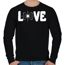 PRINTFASHION Love szemvizsgálat  - Férfi pulóver - Fekete férfi pulóver, kardigán