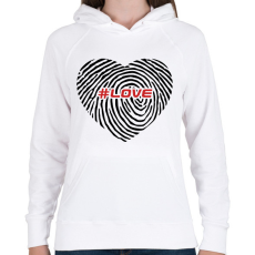 PRINTFASHION Love szív - Női kapucnis pulóver - Fehér