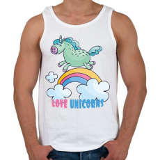 PRINTFASHION Love Unicorns - Férfi atléta - Fehér