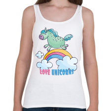 PRINTFASHION Love Unicorns - Női atléta - Fehér női trikó