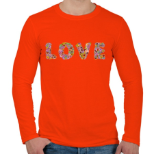 PRINTFASHION LOVE virág - Férfi hosszú ujjú póló - Narancs férfi póló