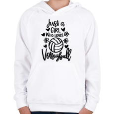 PRINTFASHION Love volleyall - Gyerek kapucnis pulóver - Fehér