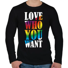 PRINTFASHION Love who you want - Férfi hosszú ujjú póló - Fekete