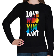 PRINTFASHION Love who you want - Női pulóver - Fekete női pulóver, kardigán