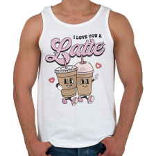 PRINTFASHION Love you a latte - Férfi atléta - Fehér atléta, trikó