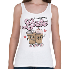 PRINTFASHION Love you a latte - Női atléta - Fehér