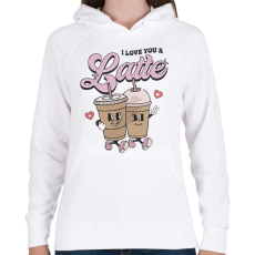 PRINTFASHION Love you a latte - Női kapucnis pulóver - Fehér