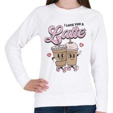 PRINTFASHION Love you a latte - Női pulóver - Fehér női pulóver, kardigán