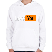 PRINTFASHION love you - Gyerek kapucnis pulóver - Fehér gyerek pulóver, kardigán