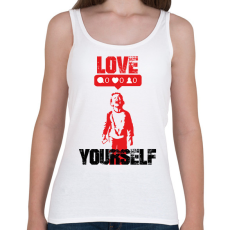 PRINTFASHION Love yourself - Banksy graffiti - Női atléta - Fehér