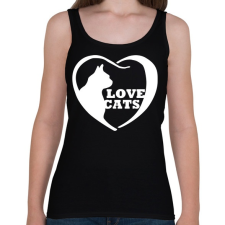 PRINTFASHION Lovecats - Női atléta - Fekete női trikó