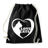 PRINTFASHION Lovecats - Sportzsák, Tornazsák - Fekete