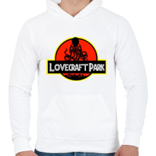 PRINTFASHION Lovecraft Park - Férfi kapucnis pulóver - Fehér férfi pulóver, kardigán